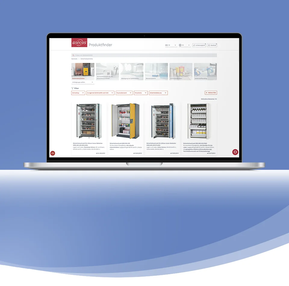 Ein aufgeklapptes Notebook zeigt die Website von Lamello auf dem Bildschirm an.